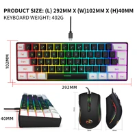 Gamer keyboard mouse combos teclado gamer 60% percent teclados key board keyboards gaming mini pc backlit wired clavier black - Image 6