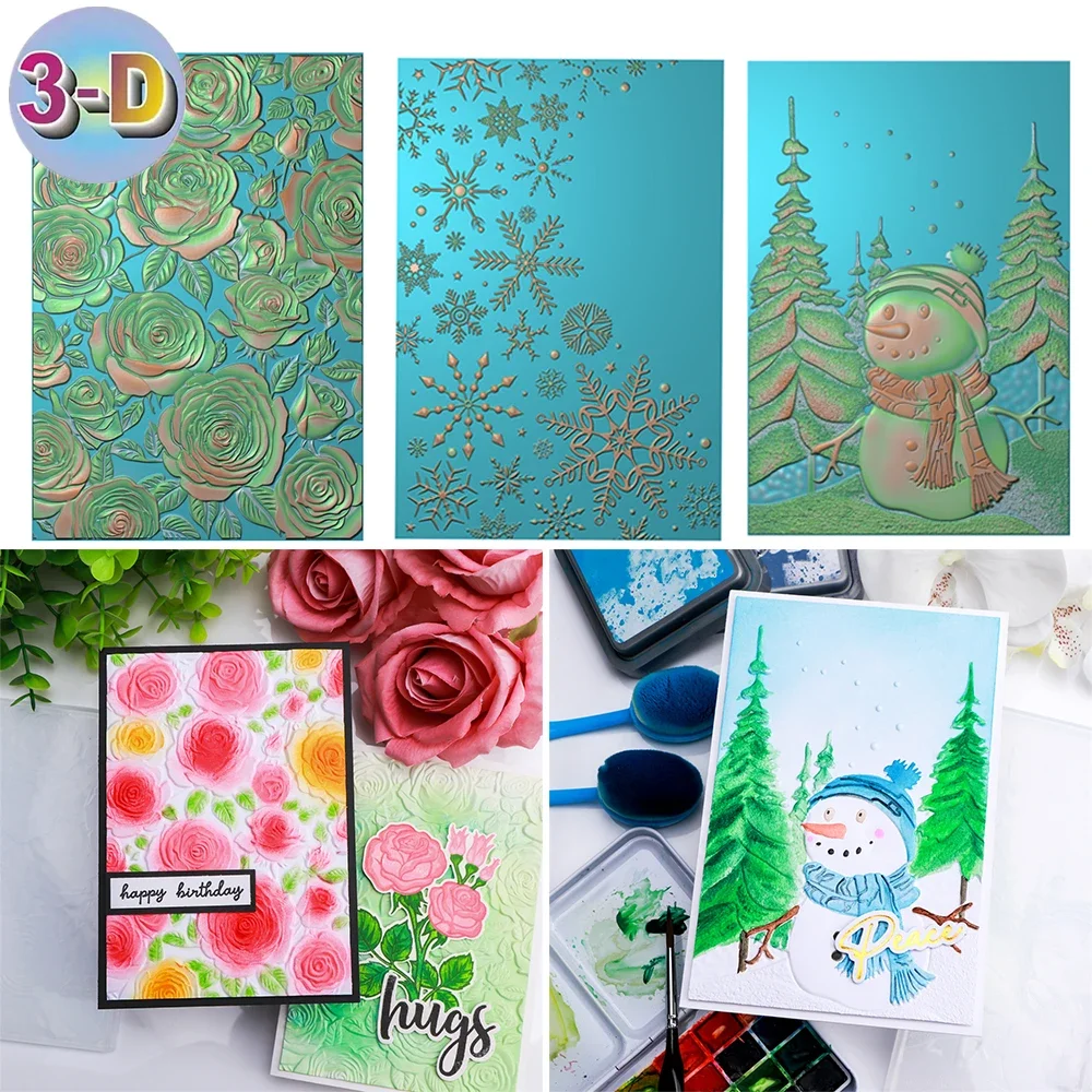 WooYangFun Christmas Snowflake Plastic Embossing Folder - 11x16cm For Card Making & Scrapbooking - View #3