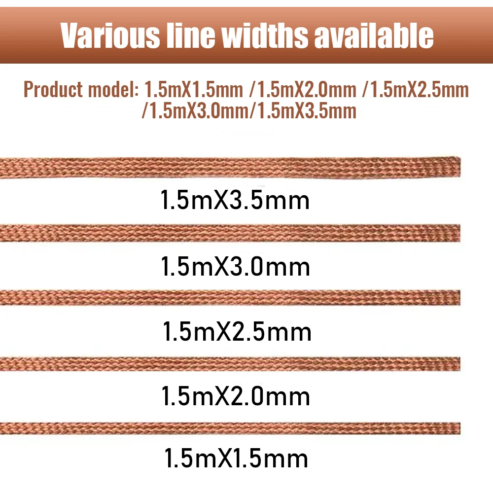 1,5-3,5mm Entlöten Mesh Braid Band Kupfer Schweißen Punkt Solder Remover Draht Löten Docht Zinn Blei Kabel Flux für Löten