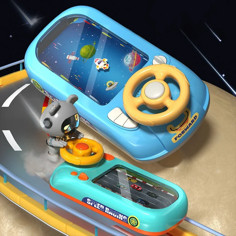 Educational Electric Tabletop Racing Game Console, Adventure Challenge, Simulated Driving Steering Wheel, Children's Toy
