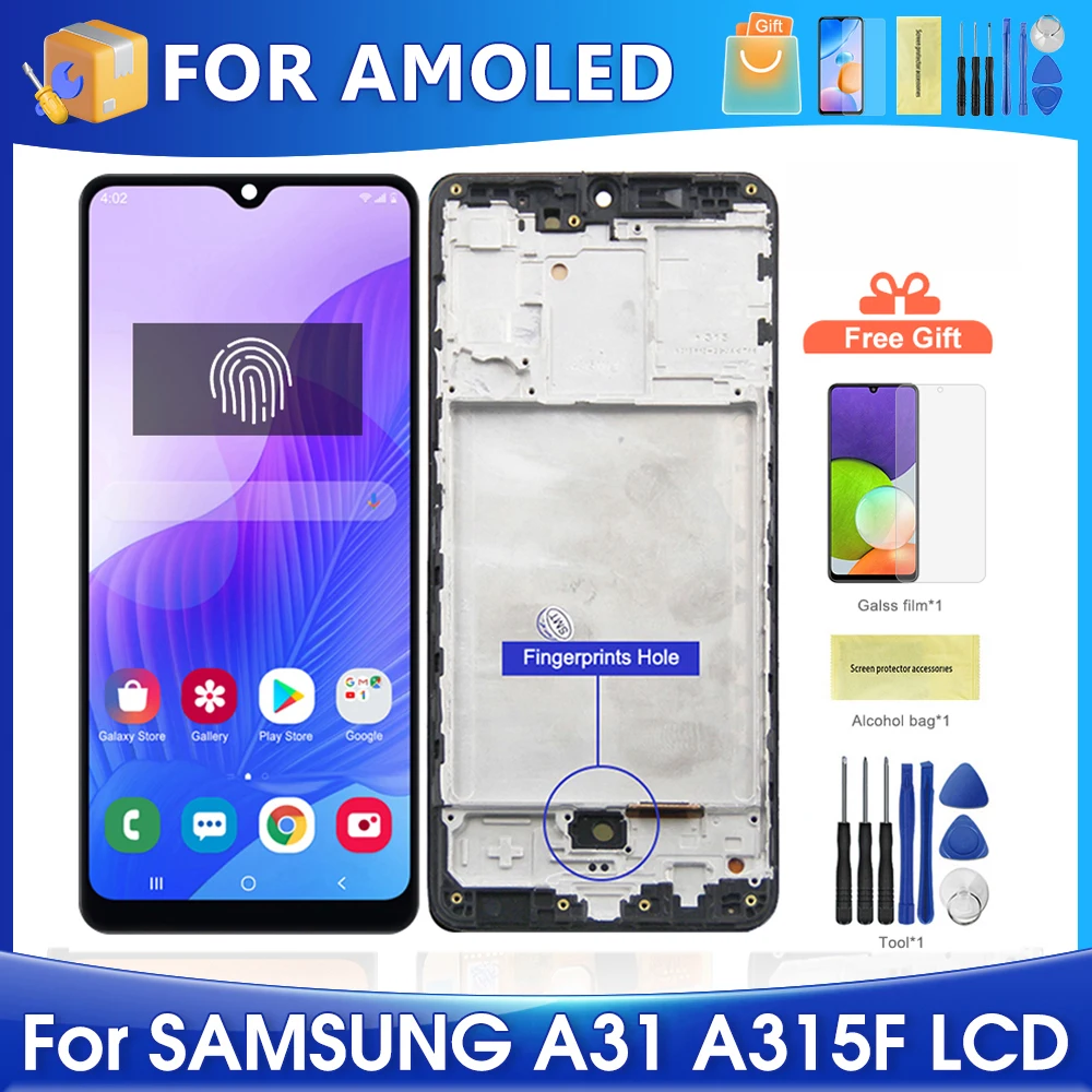 

6.4''A31 For Samsung For AMOLED A315 A315F A315G/DS A315G A315N LCD Display Touch Screen Digitizer Assembly Replacement
