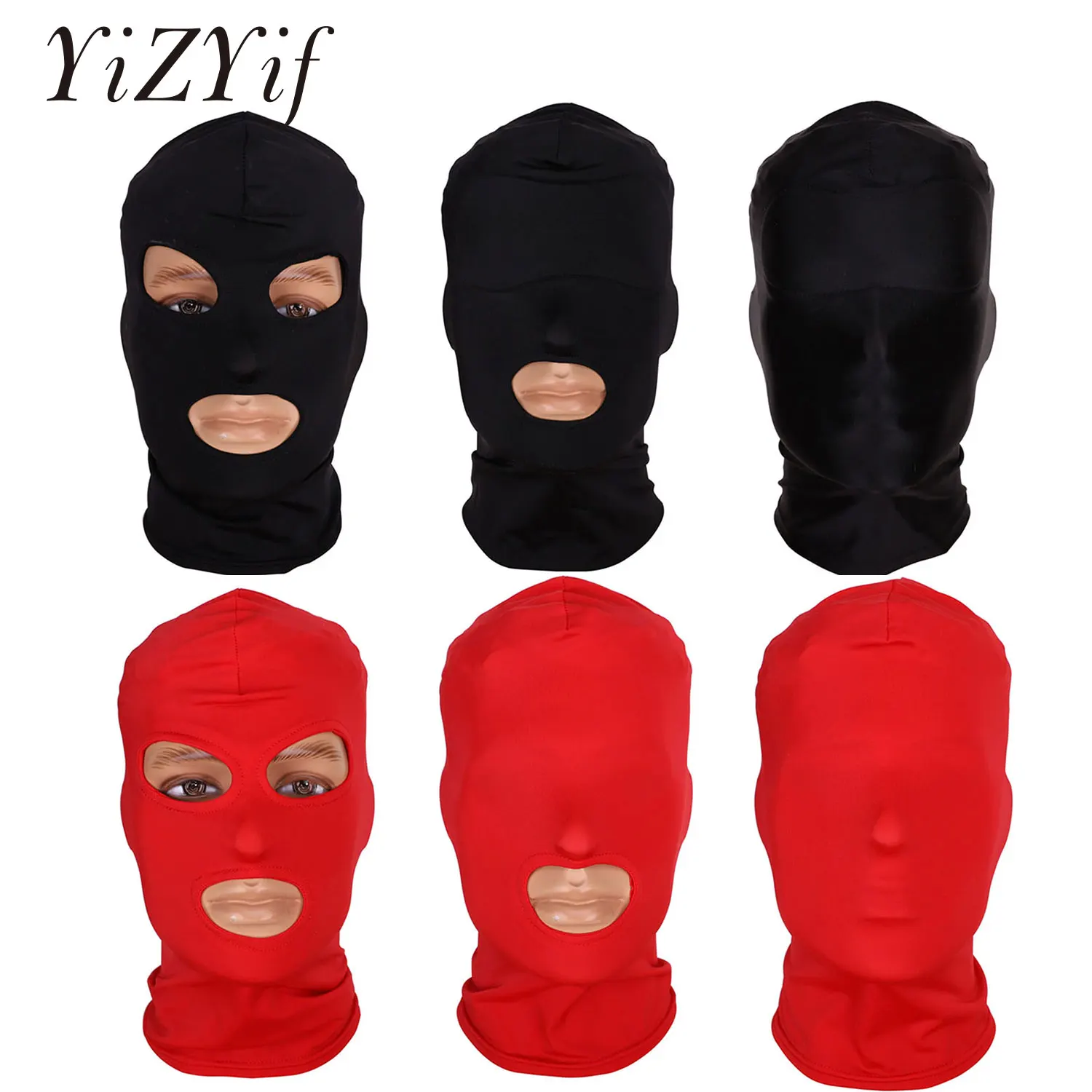 Full Face Mask 1/2/3 Hole Balaclava Cap Head Hood Unisex Mask Halloween Cosplay Party Hat Men