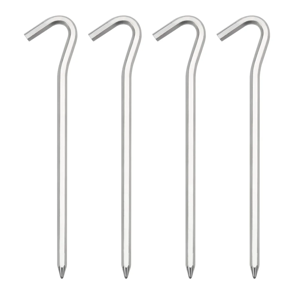 

Aluminum Tent Pegs, 4 Pack Hexagon Tent Stakes with Hook 7 Inches Long Canopy Pegs