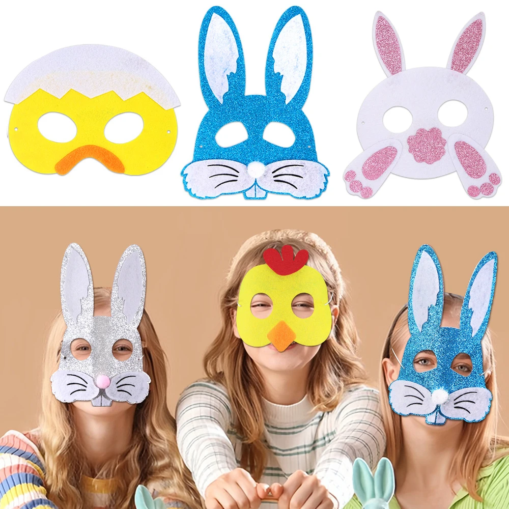 Easter Cute Rabbit Chick Masks 2026 Easter Spring Party Dress Up Costume Cosplay Mask For Kids Children Favor Mystery Gift