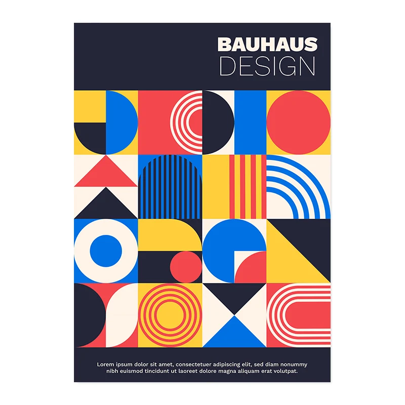 Black and White Modernism Canvas Print - Vintage Minimalist Bauhaus Wall Art