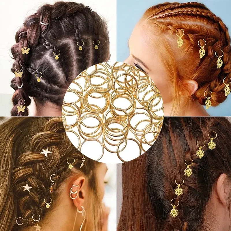 Mix Color Charms Hair Braid Dread Dreadlock Beads Clips Cuffs Rings Hoop Adjustable Jewelry 14MM Clasps Accessories 30Pcs/Lot hair accessory,jewelry accessories
