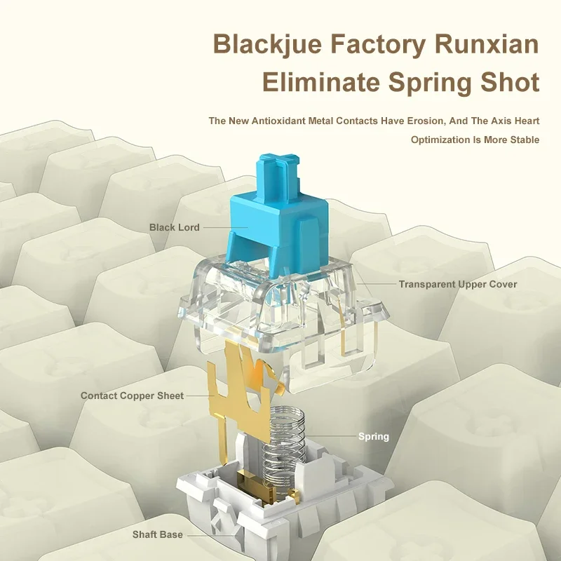 Ajazz AK992 Wired Mechanical Keyboard 98-Key Full Layout Hot-Swap USB Gaming keyboard Multimedia Key Knob for Desktop PC Laptop 6