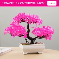 Elegant Potted Artificial Bonsai for Home and Garden Decor (PJ28-Purple)