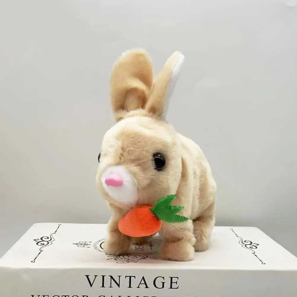 Touch-sensitive Plush Rabbit Plush Rabbit Toy with Carrot Realistic Bunny Shape Walking Talking Electronic Pet for Kids Electric dog chew toy chew resistant carrot shape dog toy for teeth molar health durable cotton rope tug toy for dogs puppies for play
