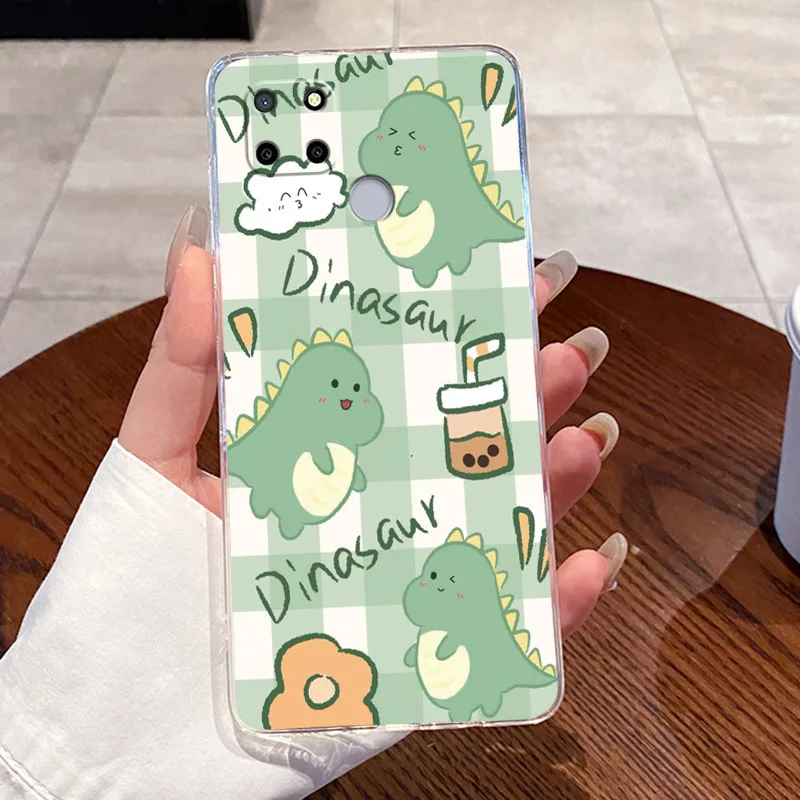 Aesthetic Cute Cat Astronaut Transparent Silicone Phone Case Cover