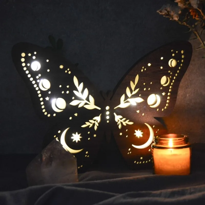 

Butterfly 3D Light Home Decor Floor Lamp Wood Lotus Bohemian Style Girlfriend Gifts Room Decor Home Garden Decoratio Night Light
