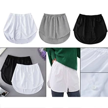 

New Women Girl's Mini Cotton Skirt Shirt Extenders Adjustable Fake Top Lower Sweep Fake Hem Detachable Waist Underskirt Bottom