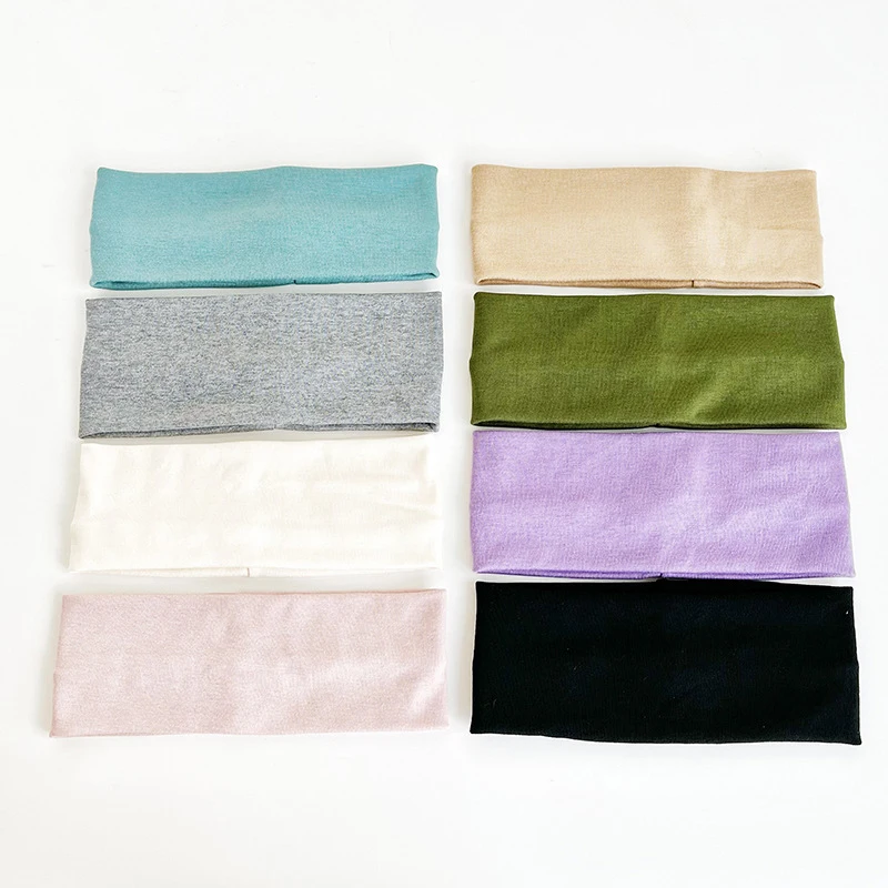 Women Head Warp Hairband Sweatband Thread Solid Knit Sports Wide Elastic Yoga Hair Bands Running Fitness Headwear