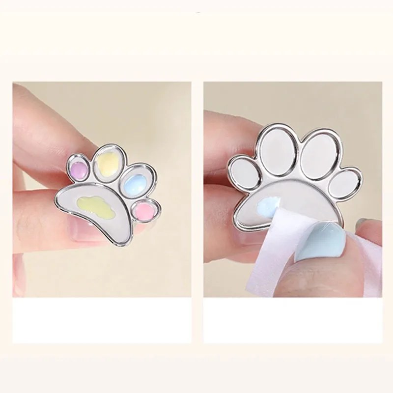 Nail Art Color Palette Mixing Ring for Mixing UV Gel Painting Tray Manicure Tools Cute Footprint Design