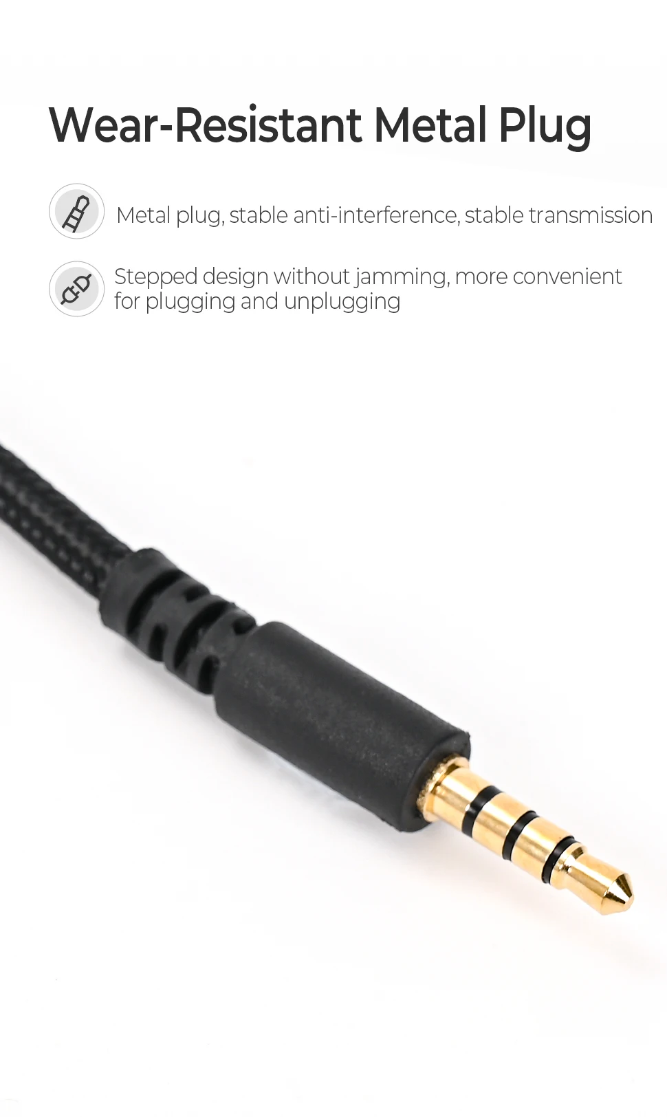 For Kingston HyperX Cloud Mix Alpha S Gaming Headsets Replacement Audio Headphone Cable 3.5mm Wires with Mic Volume Control