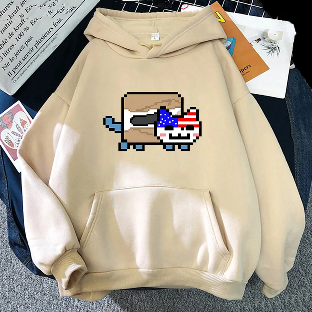 

Paydayy Cute Cat Graphic Hoodies Prevalent Anime Clothes Men/women Fleece Sweatshirt Fall Winter O-neck Long Sleeve Pullovers