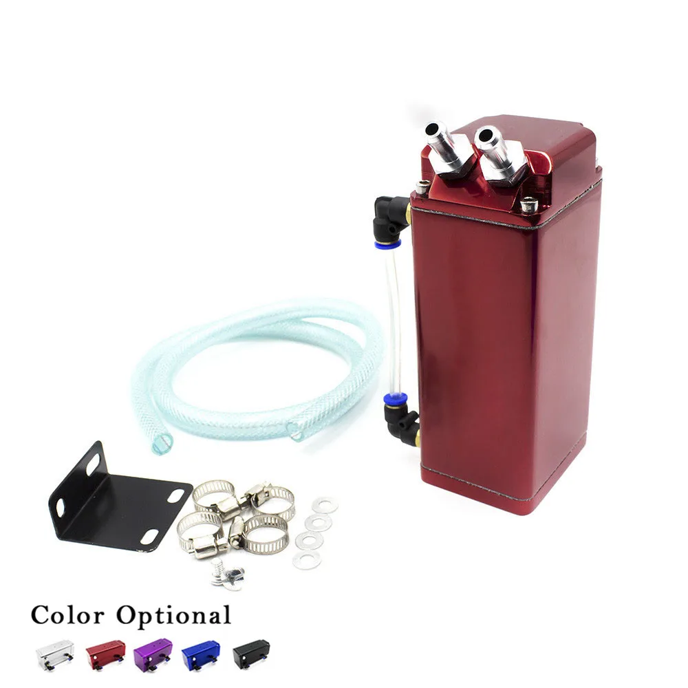

Universal D1 SPEC Engine Square Shape Oil Catch Can Oil Tank Reservoir With 2 Bigger Fittings Oil Catcher