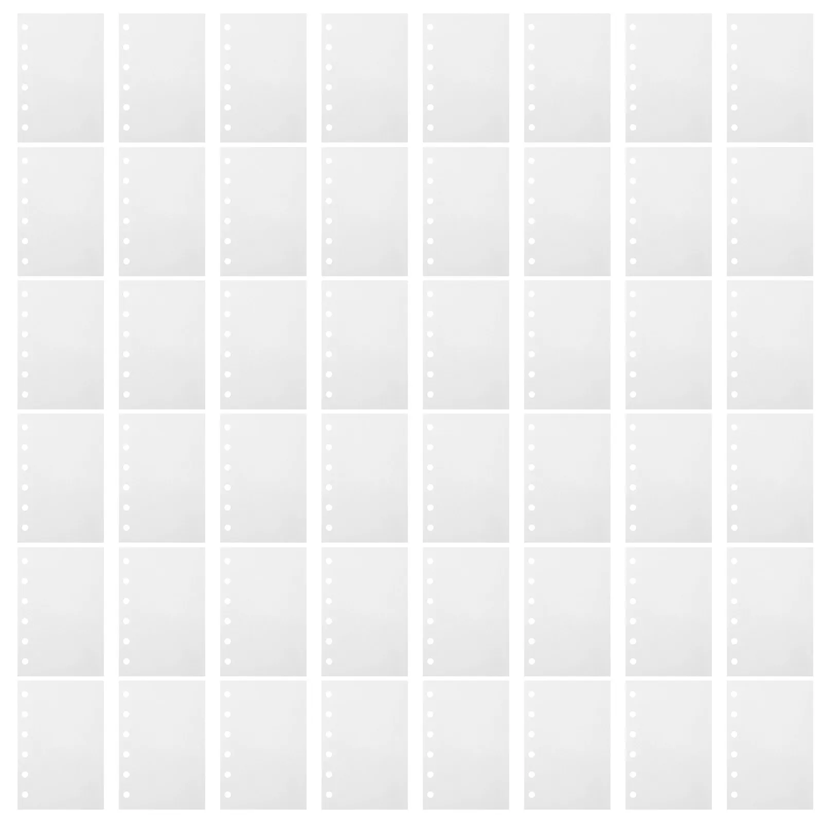 60Pcs 스티커 릴리스 페이퍼 바인더 페이지 양면 A7 6 링 앨범 리필 시트 수집가 학생을위한 스티커 주최자