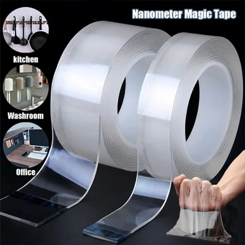 Double Sided Tape Heavy Duty, Multipurpose Mounting Tape Removable Adhesive  Strips Transparent Wall Tape, Reusable Strong Sticky Tape Poster Carpet Tape  for Home,Office 