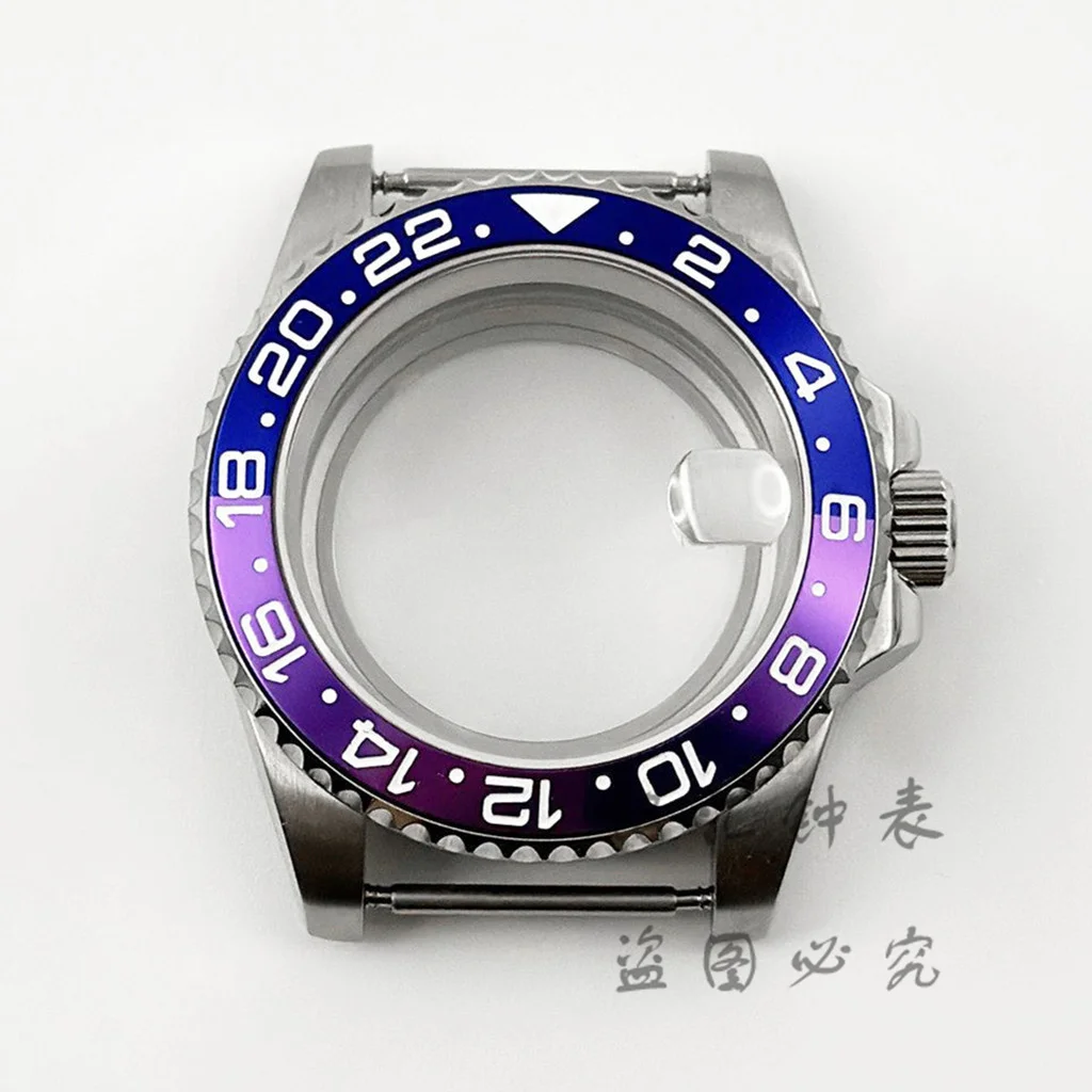 High-Quality 40MM GMT Watch Case with Aluminum Bezel, Stainless Steel Finish