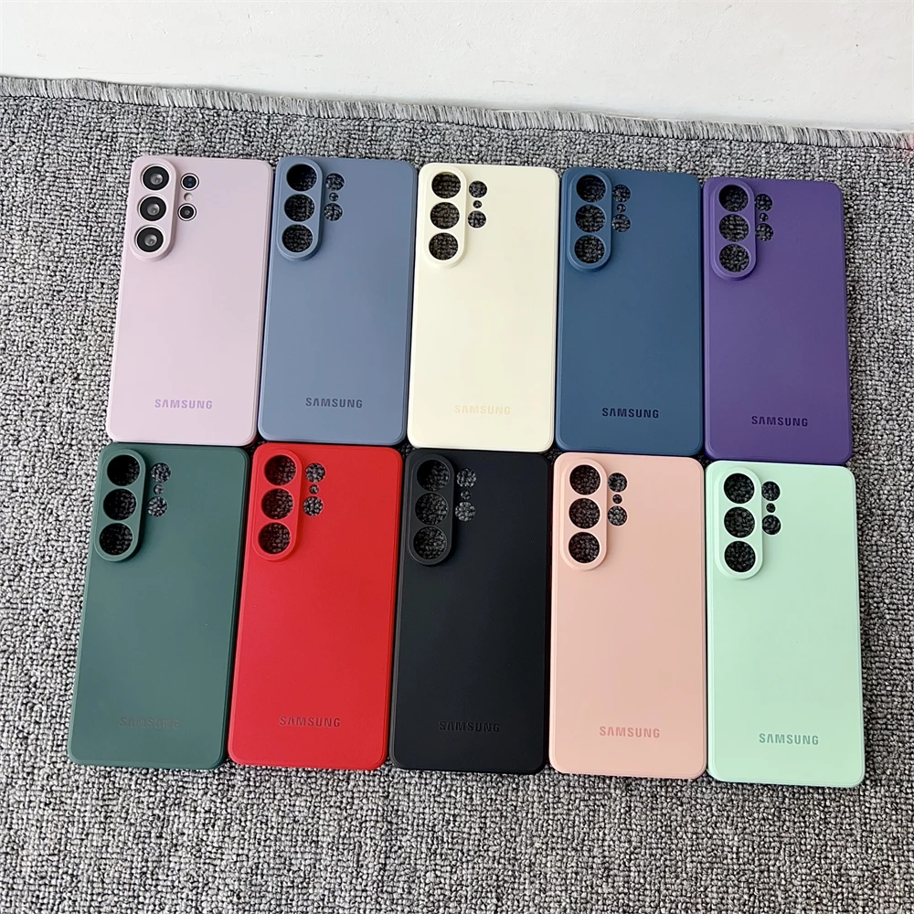 Stoßfeste, flüssige Silikon-Softhülle für Samsung Galaxy A51 A14 A15 A16 A17 A22 A23 A55 A56 A53 A72 A73 A26 A35 Offizielle matte Hülle