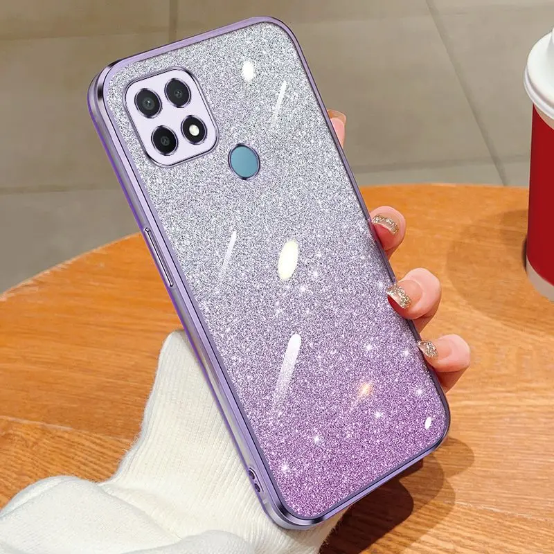 Luxury Electroplated Glitter Case with Soft Bumper and Clear Back Cover