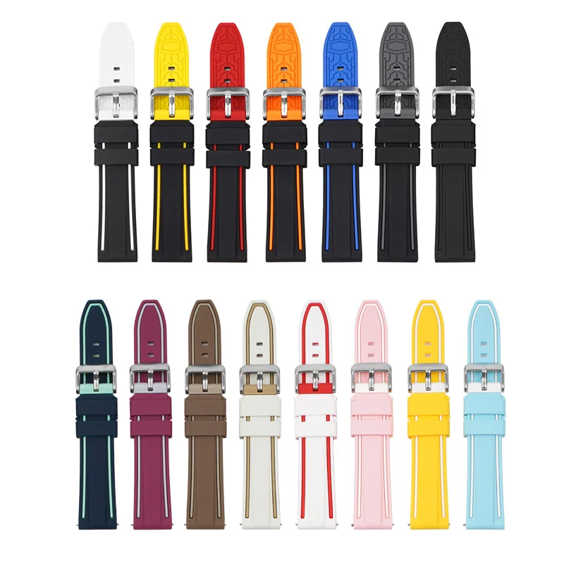 Dual-Tone Silicone Sport Strap with Quick Release 20mm