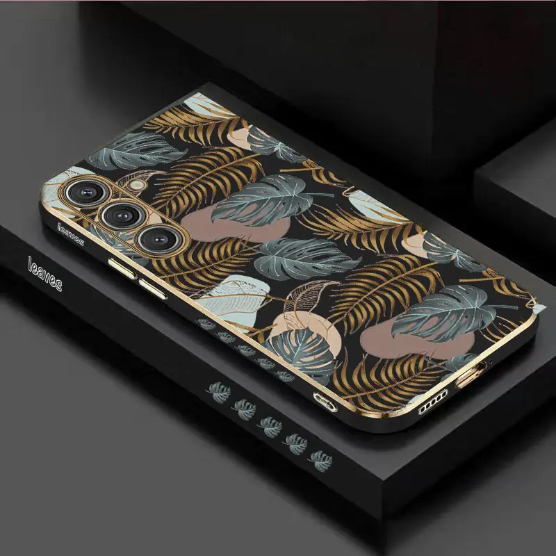 Luxurious Textured Leaf Design Phone Case