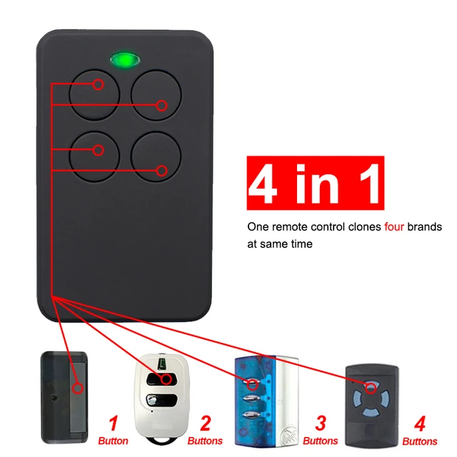 Garage Control Door Remote Control 287MHz 433.92MHz 868MHz Fixed Rolling Code Gate Command Transmitter 280-900MHz Door Opener 2