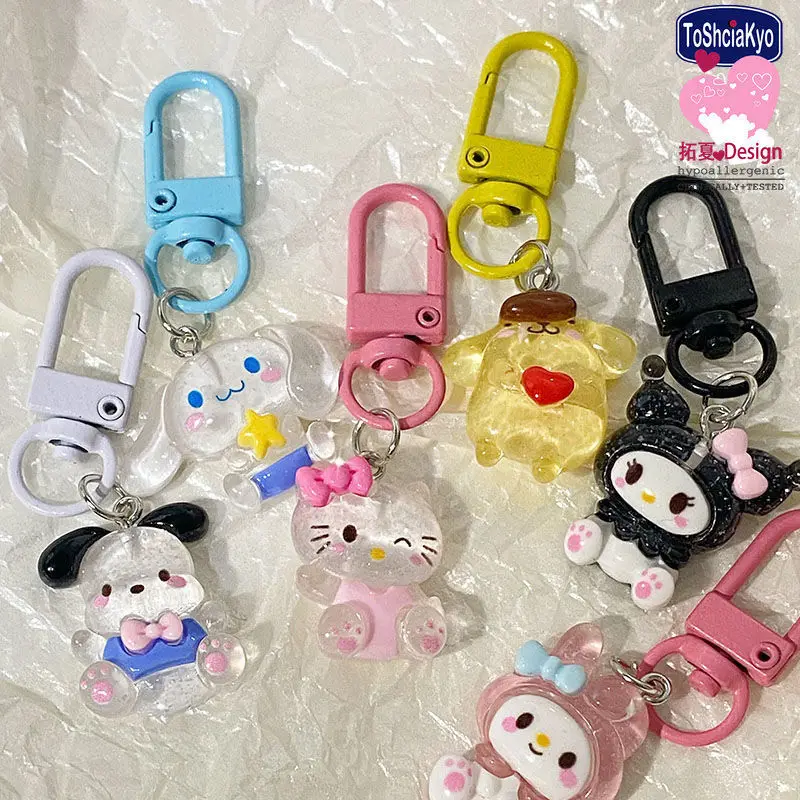 

2024 Sanrio брелок японская кавайная мультяшная сумка HelloKitty Kuromi Cinnamoroll подвеска фотопары подарок