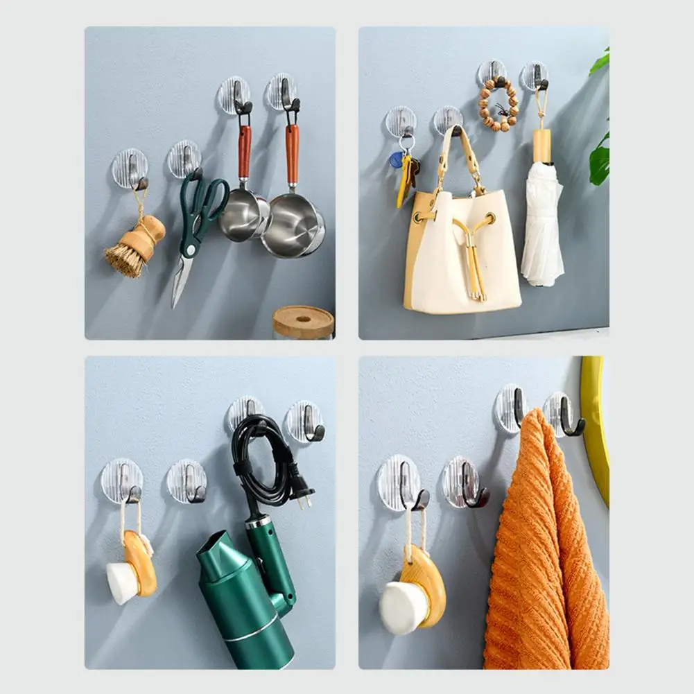 

Wall-mounted Hook Versatile Adhesive Hook Space-saving Wall Hooks for Bathroom Kitchen Strong Adhesive Punch-free Hanging Hooks