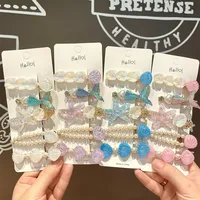 5 Pcs Cute Hair Clip Set Bangs Hairpin Mermaid Shell Starfish Pearl Sea princess Baby Girl Barrettes Hair Accessories 1