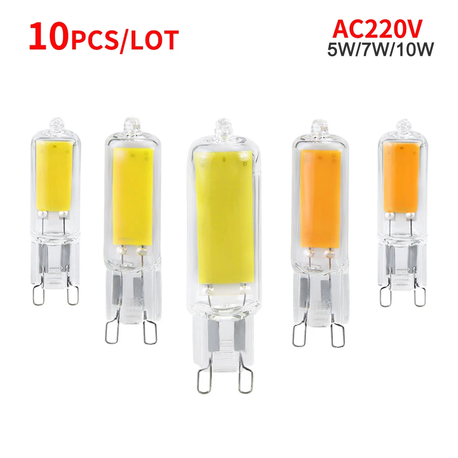 หลอดไฟ LED G9 220V 5W 7W 10W cob โคมไฟ G9แก้วหลอดฮาโลเจนเปลี่ยนหลอดไฟแอลอีดีฮาโลเจนสำหรับโคมไฟระย้าโคมไฟเพดานบ้าน 1