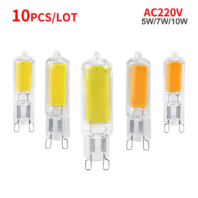 หลอดไฟ LED G9 220V 5W 7W 10W cob โคมไฟ G9แก้วหลอดฮาโลเจนเปลี่ยนหลอดไฟแอลอีดีฮาโลเจนสำหรับโคมไฟระย้าโคมไฟเพดานบ้าน 1