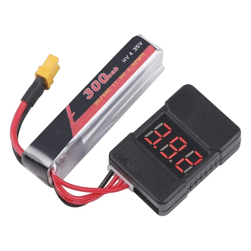 4Pcs Lipo Battery Checker Low Voltage Buzzer Alarm 100DB With LED Display For RC Lipo Life Limn Li-Ion Battery