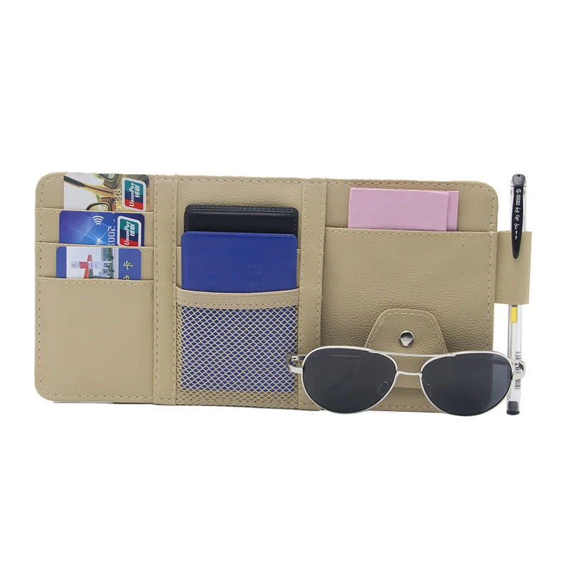 Organizer Multifunzione per Parasole Auto, Accessorio Interno Auto con Tasche Multiple, Porta Documenti per Auto - immagine 3
