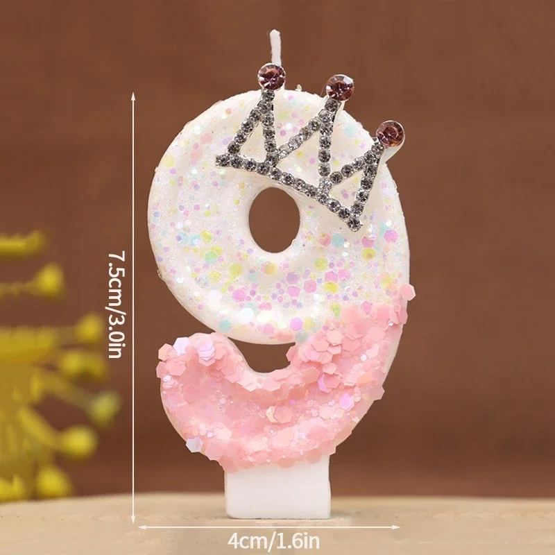 Pink Crown Birthday Candle - Adorable Number Candle for Cake Topper Celebrations