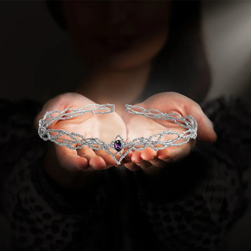 Hair Accessories Bridal Hair Accessories Crown Headband Elves King Crown Tiara Waterdrop Zircon Round Headband Wedding Bridal Hair Accessories Jewelry Cosplay Headwear Women Gift