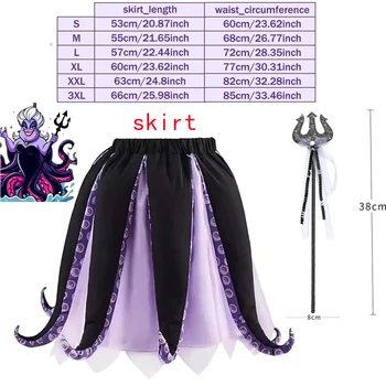 Costume Ursula Hot: Abito da Strega Marina con Gonne Viola e Tentacoli di Polpo, Tutu per Cosplay, Outfit per Feste di Carnevale e Halloween per Donne Adulte
