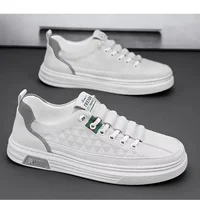 Upgrade your style with Men's Vulcanize Shoes 2025 White Leather Casual /Shoes 2