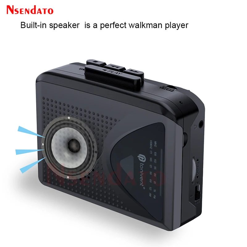 Portable Cassette Radio Player Recorder Tape FM AM 3.5MM Radio Cassette Player with Built-in Speaker in the NO PC