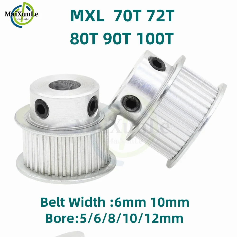 

MXL BF-type 70T/72T/80T/90T/100T Teeth Timing Pulley, Bore 5/6/8/10/12mm For Bandwidth 6mm 10mm Synchronous Belt