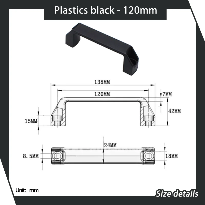 Description Picture 5 of itemPlastic Black Nylon Handle Drawers Electrical Cabinets Industrial Equipment Toolboxes Machine Tools Exposed Outside The Door