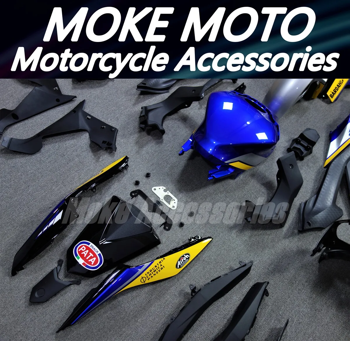 Motorcycle Fairings Kit Fit For YZF R25 R3 Bodywork set High quality ABS injection Blue Yellow BARDAHL