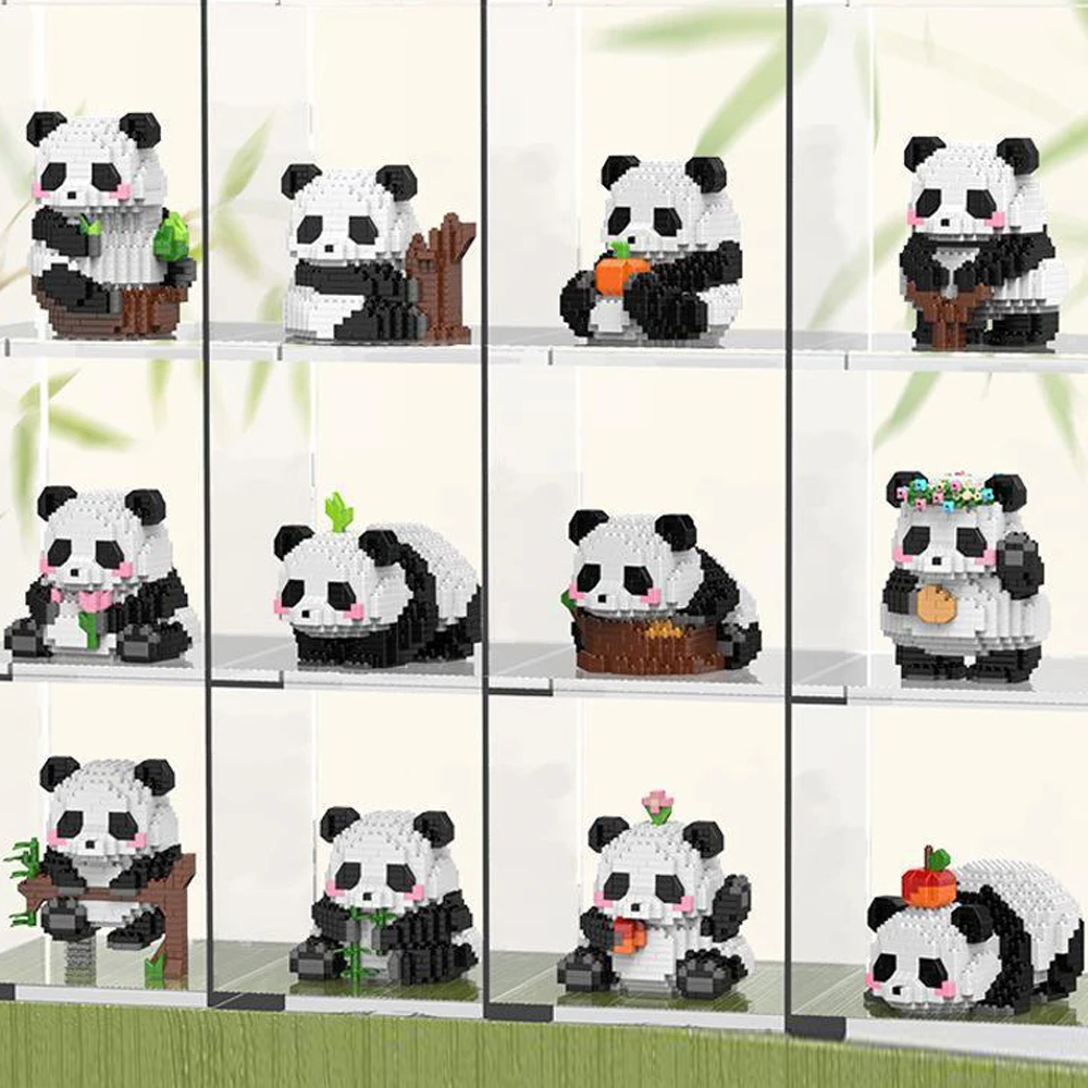 Building Block Toys Cute Mini Animal Panda Building Blocks DIY Assemble Animals Model Toys Girl Boy Gift