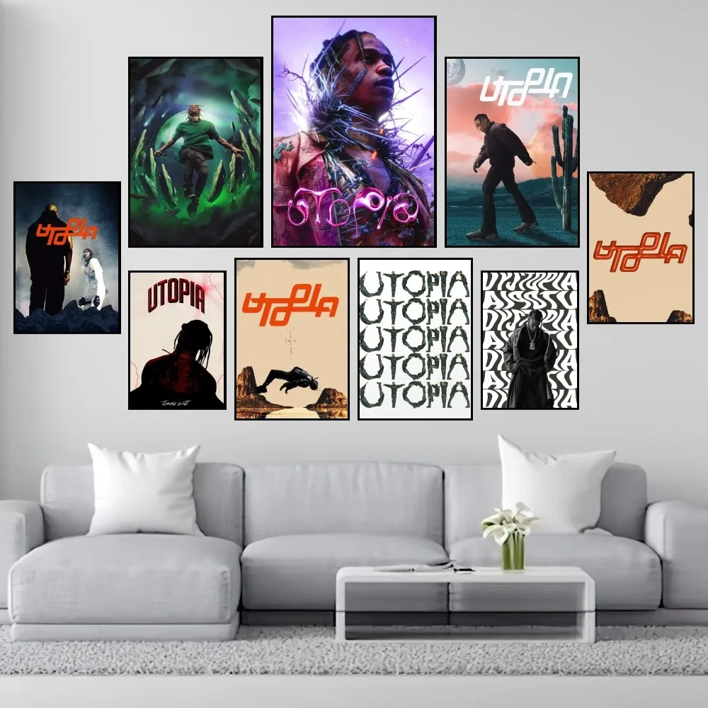 Rapper T-Travis S-Scott Utopia Poster Stampe Pittura Murale Camera Da Letto Soggiorno Decorazione Ufficio Piccolo