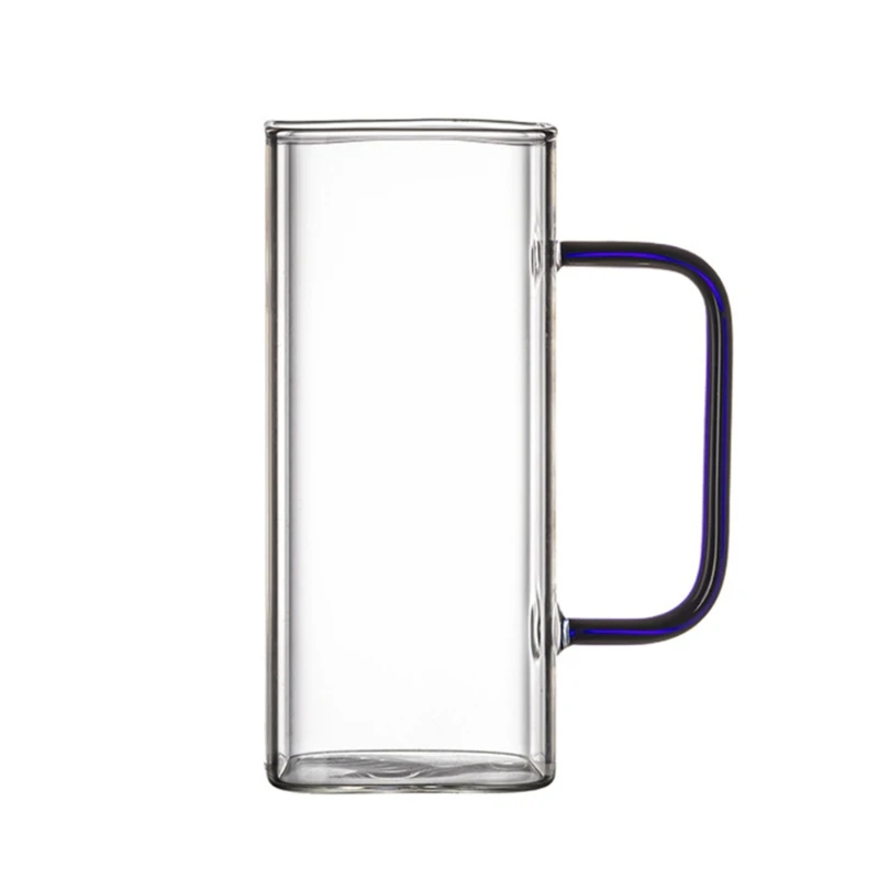 Taza cuadrada,Vaso de vidrio cuadrado 400ml Vasos de vidrio para