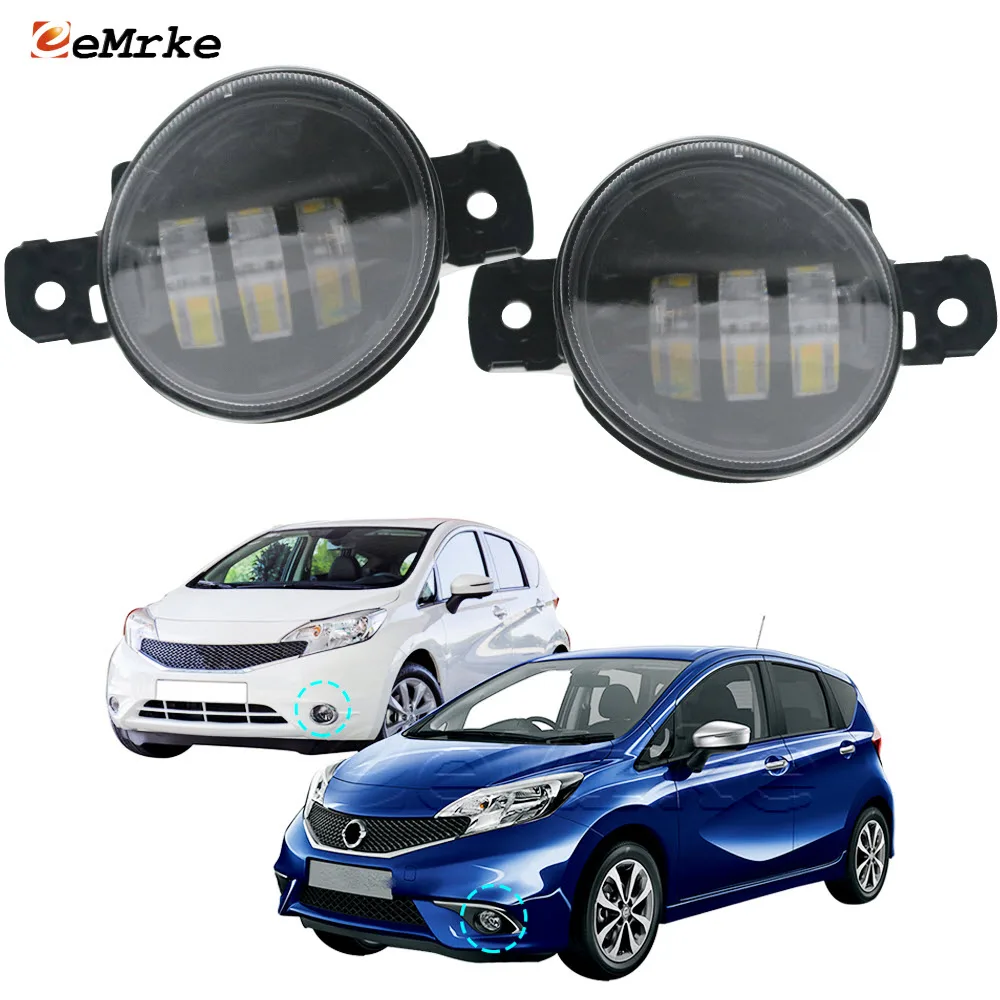 2 Pezzi Led Bianco Giallo Fendinebbia Lampada Frontale Con Lente Drl Per Nissan Note Dynamic E12, Versa Note Sr Note N-Tec Uk 2013-2017