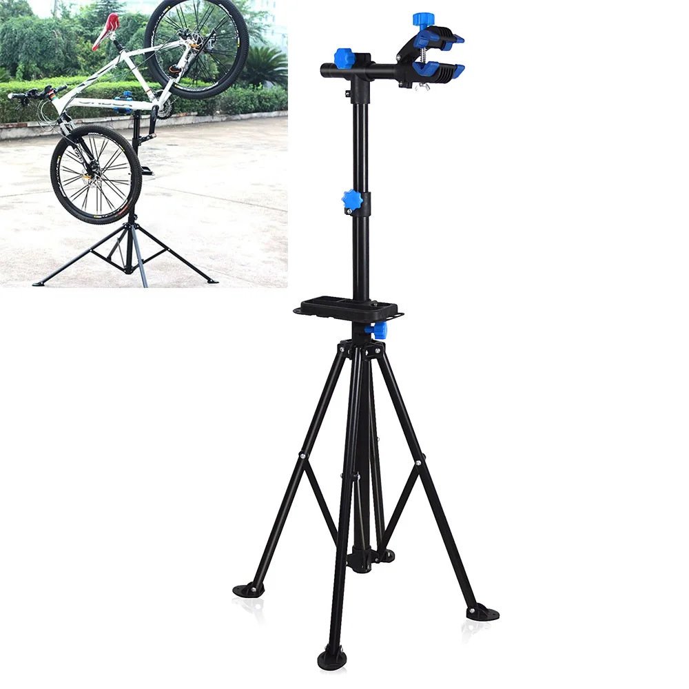 

Bike Repair Stand Maintenance Station Adjustable Folding for BMX Mountain Bike Repair Stand Tool Tray 360° Rotating Repair Head