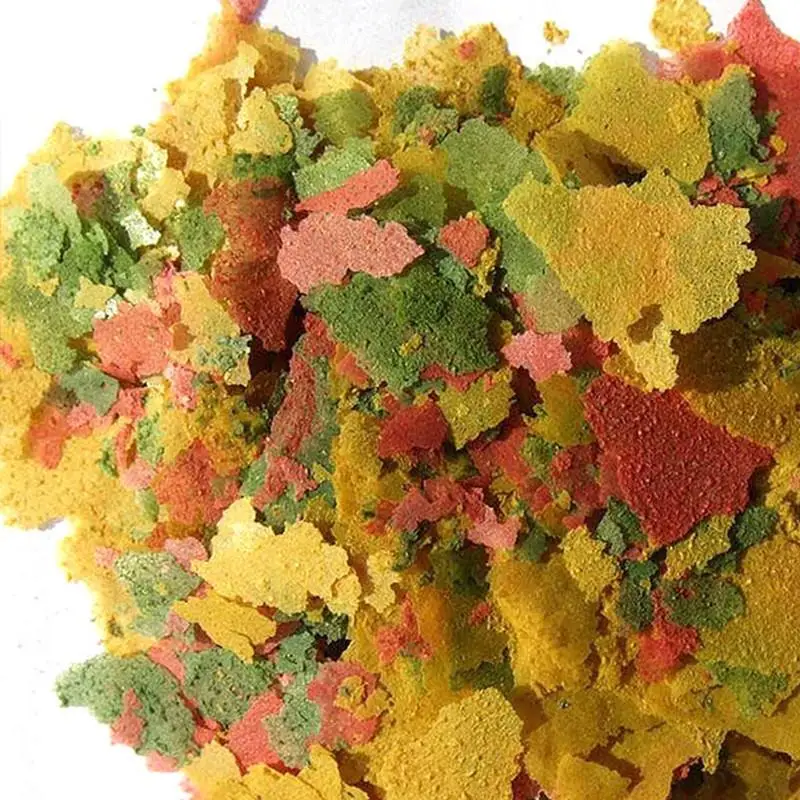 

100g Tropical Ornamental Fish Food Small Fish Goldfish Feed Nutritious 3 Color Sheeting Feed Fish Products Aquarium Accessories